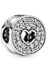 good-looking silver pave and heart Pandora baby charm